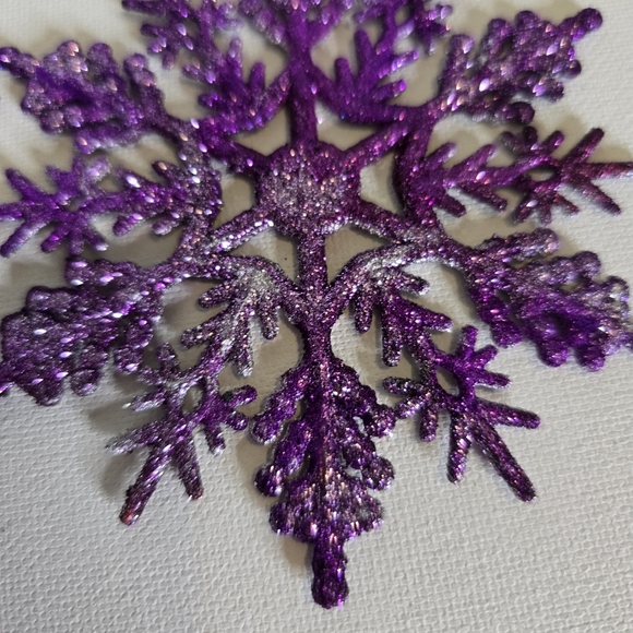 HANDCRAFTED Snowflake Pierced Earrings ARTISAN HANDMADE Holiday Jewelry 4 inches - Picture 17 of 17